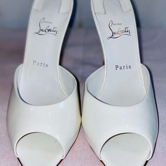 Christian Louboutin  Me Dolly 100MM Patent Leather Mules - Picture 1 of 5
